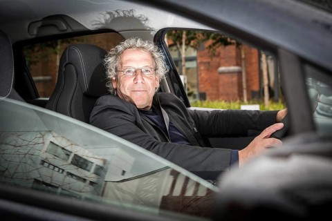 DEU Germany Germany Berlin Mobility researcher Andreas Knie in an electric vehicle on the EUREF