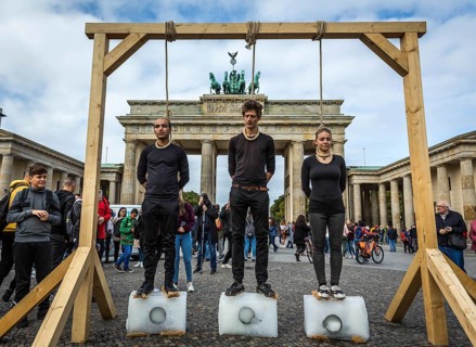 DEU Germany Germany Berlin Protests for climate protection. Action by Florida Eis in front of the