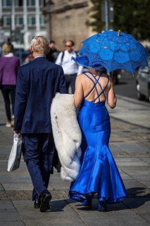 DEU Germany Germany Berlin An elderly couple in luxury clothing on their way to the opera