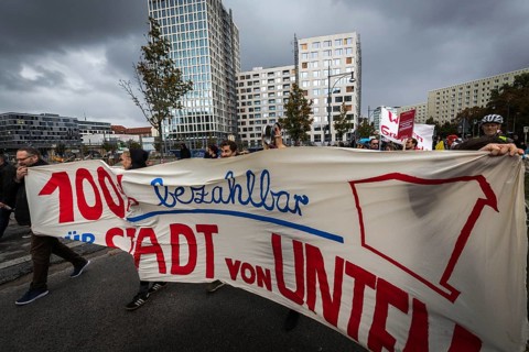 DEU Germany Germany Berlin Demonstration against rent increases and gentrification.banner for a