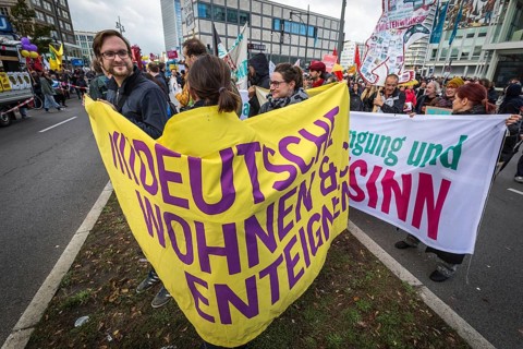 DEU Germany Germany Berlin Demonstration against rent increases and gentrification.poster for the