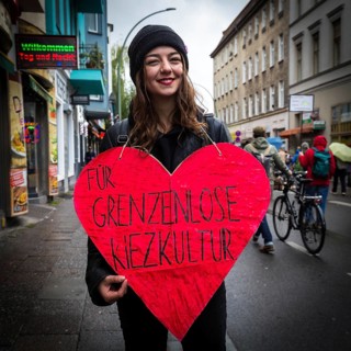 DEU Germany Germany Berlin Demonstration against rent increases and gentrification.woman