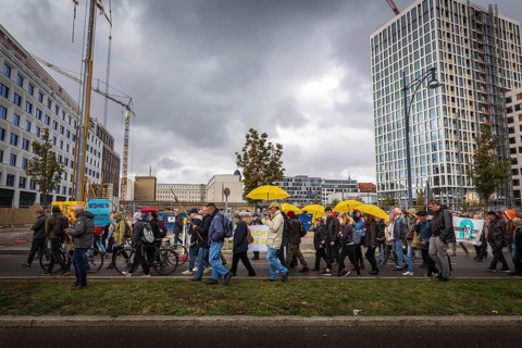 DEU Germany Germany Berlin Demonstration against rent increases and gentrification: protesters walk