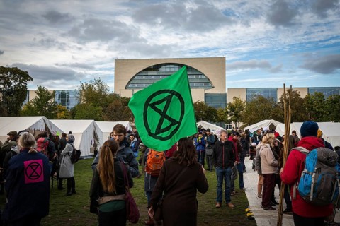 DEU Germany Germany Berlin The protest camp of the extinction rebellion movement next to the