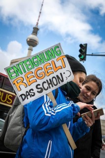 DEU Germany Germany Berlin Demonstration against rent increase and gentrification. poster with