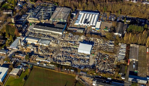 Aerial photograph, Basamentwerke Böcke GmbH, Ende, Herdecke, Ruhr area, North Rhine-Westphalia,