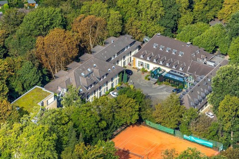 Aerial view, Waldhotel Heiligenhaus, Tennisvereinigung Grün-Weiß, Heiligenhaus, Ruhr area, North