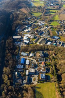 Aerial view, industrial estate Gahlenfeld, end, Herdecke, Ruhr area, North Rhine-Westphalia,