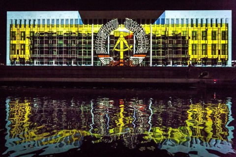 DEU Germany Germany Berlin Light projections and art installations for the 30th anniversary of the