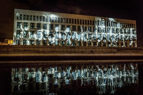 DEU Germany Germany Berlin Light projections and art installations to mark the 30th anniversary of