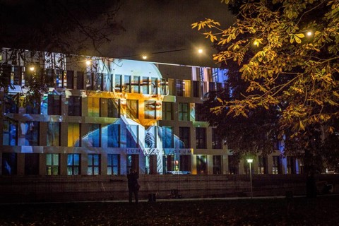 DEU Germany Germany Berlin Light projections and art installations to mark the 30th anniversary of