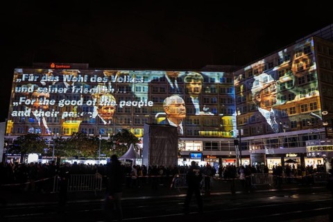 DEU Germany Germany Berlin Light projections and art installations to mark the 30th anniversary of
