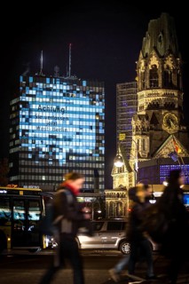 DEU Germany Germany Berlin Light projections and art installations for the 30th anniversary of the
