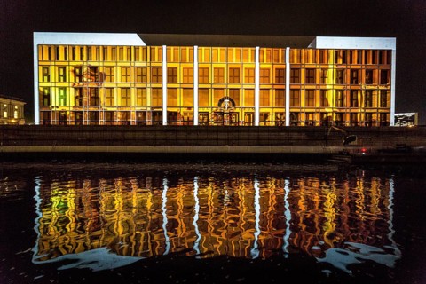 DEU Germany Germany Berlin Light projections and art installations for the 30th anniversary of the