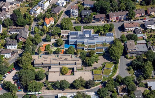 Aerial view, Werner Richard Schule Herdecke, Realschule am Bleichstein, Herdecke, Ruhr area, North