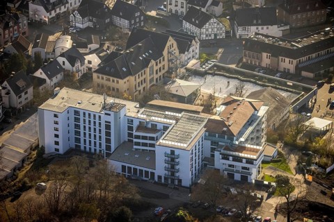 Aerial photo, retirement home GVS Herdecke, primary school, Robert-Bonnermann-Schule, Herdecke,