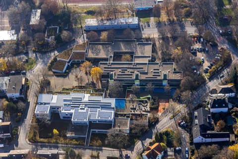 Aerial photo, Grunschule Werner Richard Schule, Realschule am Bleichstein, Herdecke, Ruhr area,