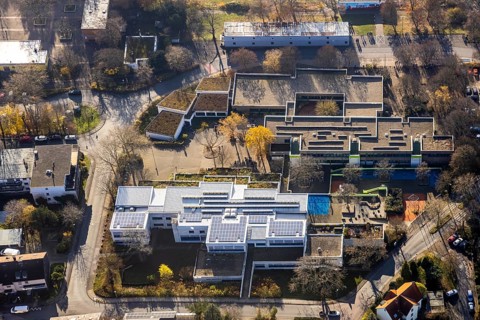 Aerial photo, Grunschule Werner Richard Schule, Realschule am Bleichstein, Herdecke, Ruhr area,