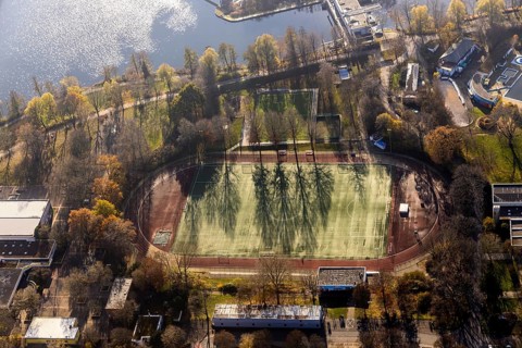 Aerial view, sports and leisure centre, TSV 1863 Herdecke, Herdecke, Ruhr area, North