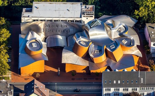 Aerial photograph, Marta Herford Museum, Herford city, Herford, Ostwestfalen-Lippe, OWL, North