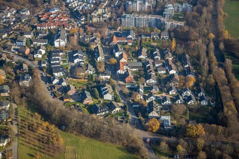 Aerial photo, settlement, Westende, Herdecke, Ruhr area, North Rhine-Westphalia, Germany, DE,