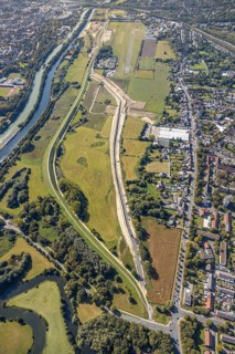 Aerial view, Hamm airfield, Mattenbecke sewage treatment plant, Lippe floodplain, Datteln-Hamm