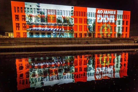 DEU Germany Germany Berlin Light projections and art installations to mark the 30th anniversary of