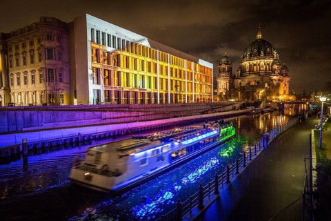 DEU Germany Germany Berlin Light projections and art installations to mark the 30th anniversary of