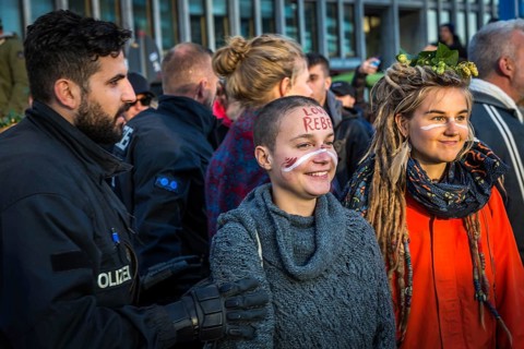 DEU Germany Germany Berlin Demonstrators of the Extinction Rebellion movement during the occupation