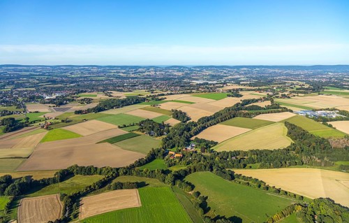 Aerial view, agricultural fields, Schweichelner Straße, Falkendiek, Herford, Ostwestfalen-Lippe,