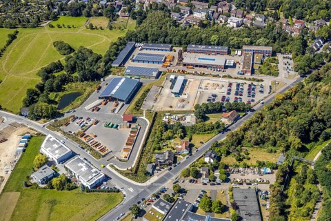 Aerial photo, recycling centre disposal herne AöR, road traffic office, Herne, Ruhr area, North