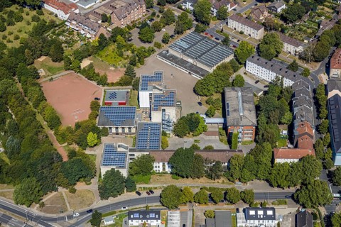 Aerial photo, Mont-Cenis-Gesamtschule, Herne, Ruhr area, North Rhine-Westphalia, Germany,