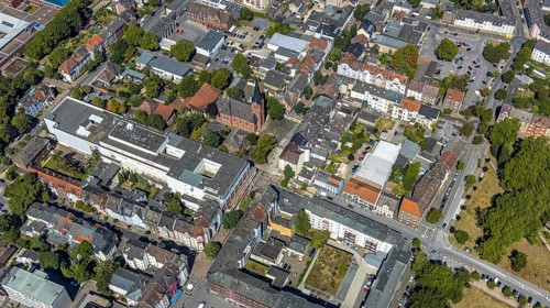 Aerial view, City of Herne - Department of Children-Youth-Family, ChristusKirche Wanne, Herne, Ruhr