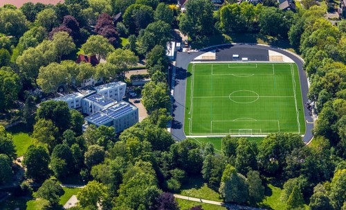 Aerial photo, Parkhotel Herne, sports ground Schäferstraße I, Herne, Ruhr area, North
