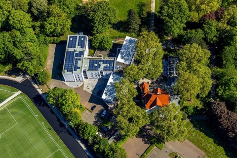 Aerial photo, Parkhotel Herne, Herne, Ruhr area, North Rhine-Westphalia, Germany, DE, Europe,
