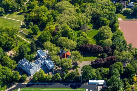 Aerial photo, Parkhotel Herne, Herne, Ruhr area, North Rhine-Westphalia, Germany, DE, Europe,