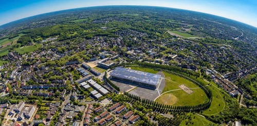 Aerial view, tree avenue Mont-Cenis colliery, Mont-Cenis Academy, Herne, Ruhr area, North
