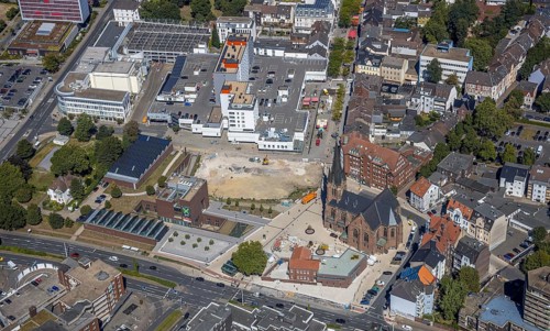 Aerial photograph, LWL Museum of Archaeology, demolition of Adler Haus, new building site