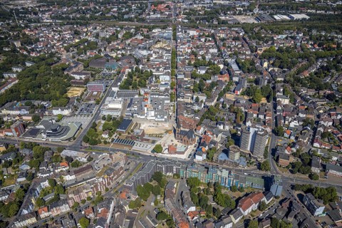 Aerial photograph, LWL Museum of Archaeology, demolition of Adler Haus, new building site