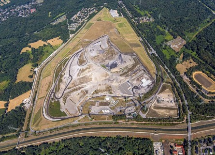 Aerial view, central landfill Emscherbruch ZDE, former Graf Bismarck colliery, AGR,