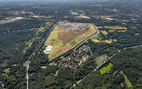 Aerial view, central landfill Emscherbruch ZDE, former Graf Bismarck colliery, AGR,