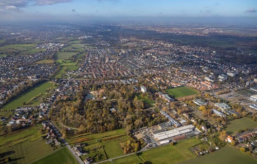 Aerial view, Maximilianpark Hamm, Uentrop, Hamm, Ruhr area, North Rhine-Westphalia, Germany, DE,
