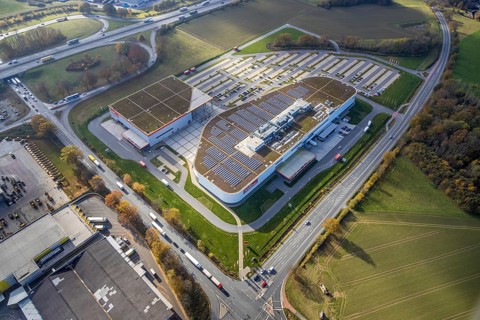 Aerial view, Möbel Höffner, commercial area Unnaer Straße, Hamm, Ruhr area, North Rhine-Westphalia,