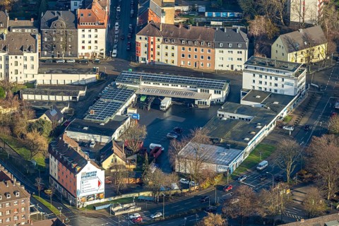 Aerial photo, Reifen Stiebling company premises, Herne-Mitte, Herne, Ruhr area, North