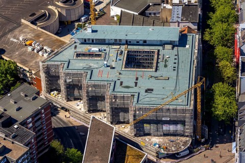 Aerial view, construction site Neue Höfe Herne, Herne, Ruhr area, North Rhine-Westphalia, Germany,