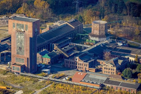 Aerial view, former Ost Heinrich Robert colliery, Pelkum, Hamm, Ruhr area, North Rhine-Westphalia,