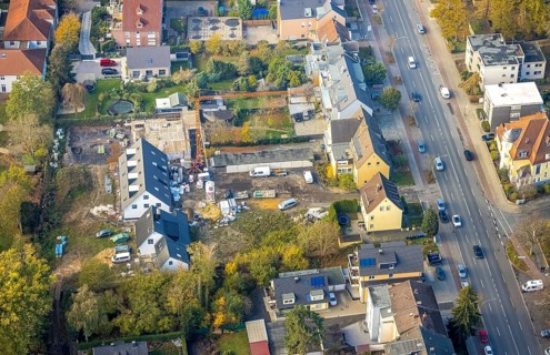 Aerial view, construction site, residential buildings Ostenallee, Uentrop, Hamm, Ruhr area, North
