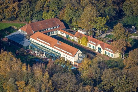 Aerial view, Gut Sternholz, hotel in the forest, Uentrop, Hamm, Ruhr area, North Rhine-Westphalia,