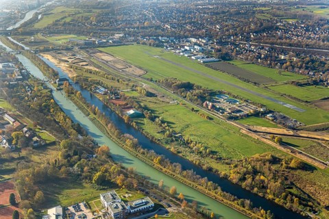 Aerial photo, Lippe reconstruction Hamm, Lippe floodplain recreation area, City of Hamm, Lippe