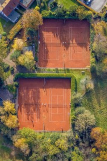 Aerial view, tennis courts Weingarten, Rhynern, Hamm, Ruhr area, North Rhine-Westphalia, Germany,